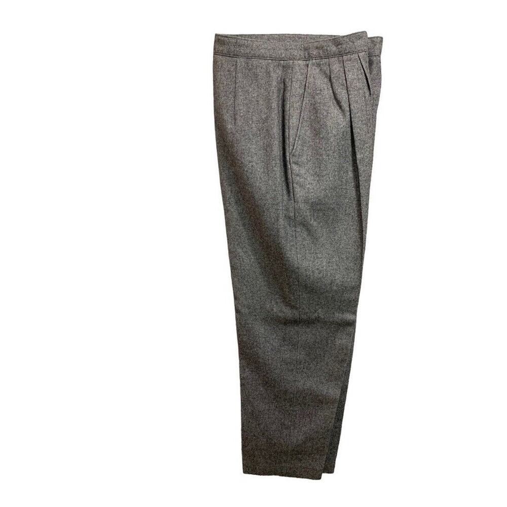 Size 11/2 Lindsay Gray Women's 1980s Vintage Wool Blend Dress Pants